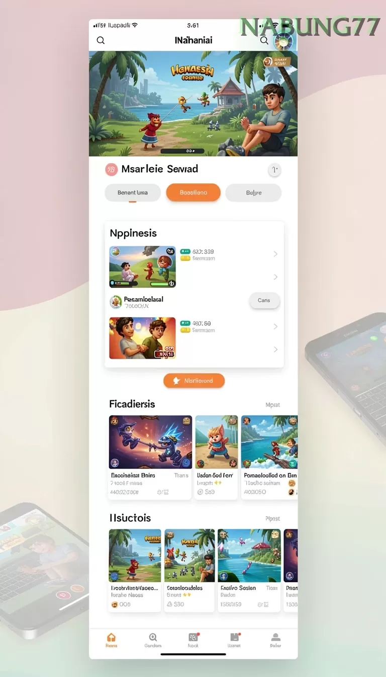 Cuplikan layar FB168 — menu navigasi